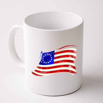Vintage Betsy Ross 4th Of July American Waving Flag Mug