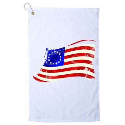 Vintage Betsy Ross 4th Of July American Waving Flag Golf Towel