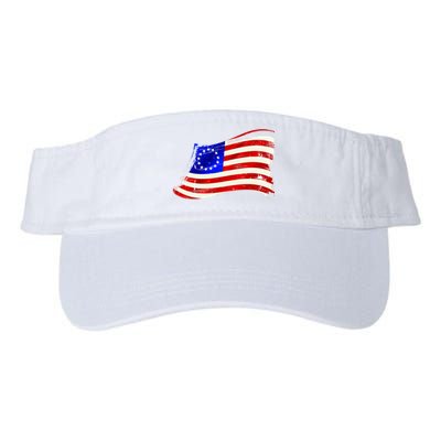 Vintage Betsy Ross 4th Of July American Waving Flag Valucap Bio-Washed Visor