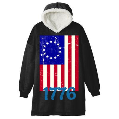 Vintage Betsy Ross American Flag Hooded Wearable Blanket