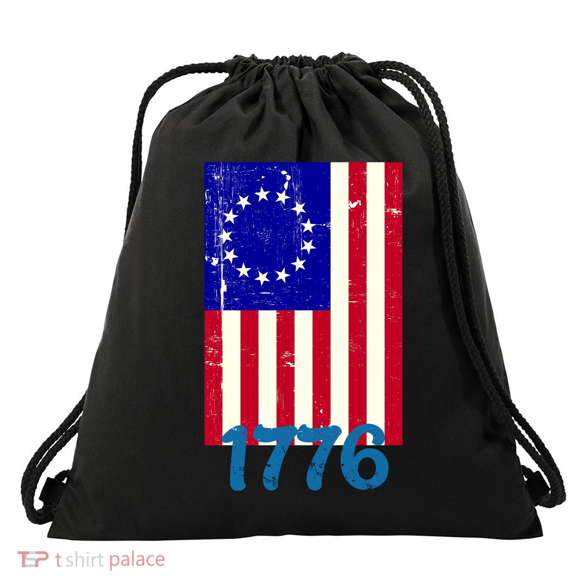 Vintage Betsy Ross American Flag Drawstring Bag