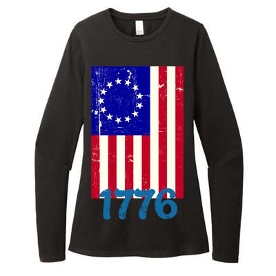 Vintage Betsy Ross American Flag Womens CVC Long Sleeve Shirt