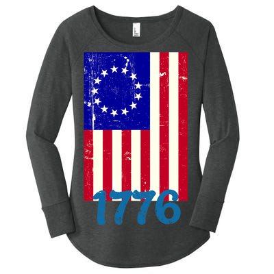 Vintage Betsy Ross American Flag Women's Perfect Tri Tunic Long Sleeve Shirt