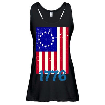 Vintage Betsy Ross American Flag Ladies Essential Flowy Tank