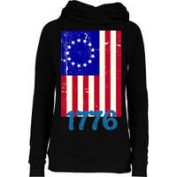 Vintage Betsy Ross American Flag Womens Funnel Neck Pullover Hood