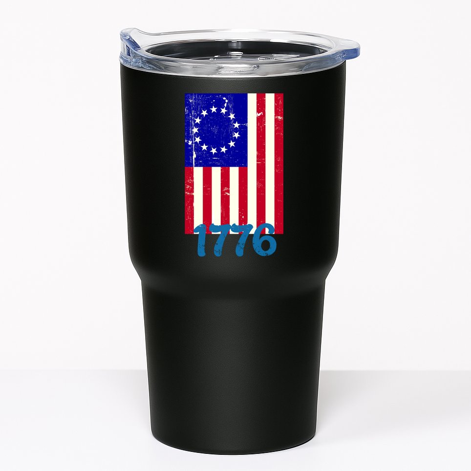Vintage Betsy Ross American Flag Tumbler