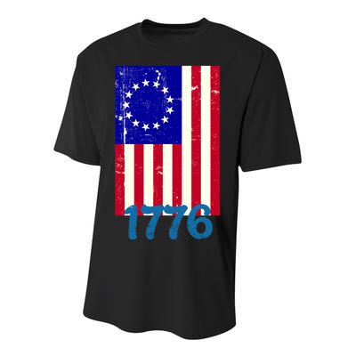 Vintage Betsy Ross American Flag Youth Performance Sprint T-Shirt