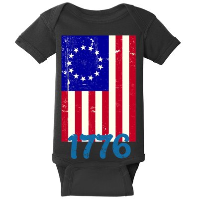 Vintage Betsy Ross American Flag Baby Bodysuit