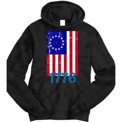 Vintage Betsy Ross American Flag Tie Dye Hoodie
