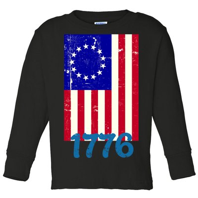 Vintage Betsy Ross American Flag Toddler Long Sleeve Shirt