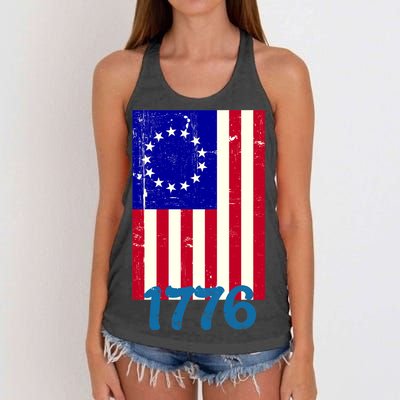 Vintage Betsy Ross American Flag Women's Knotted Racerback Tank