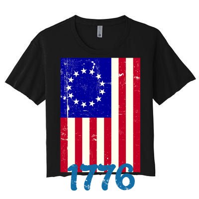 Vintage Betsy Ross American Flag Women's Crop Top Tee