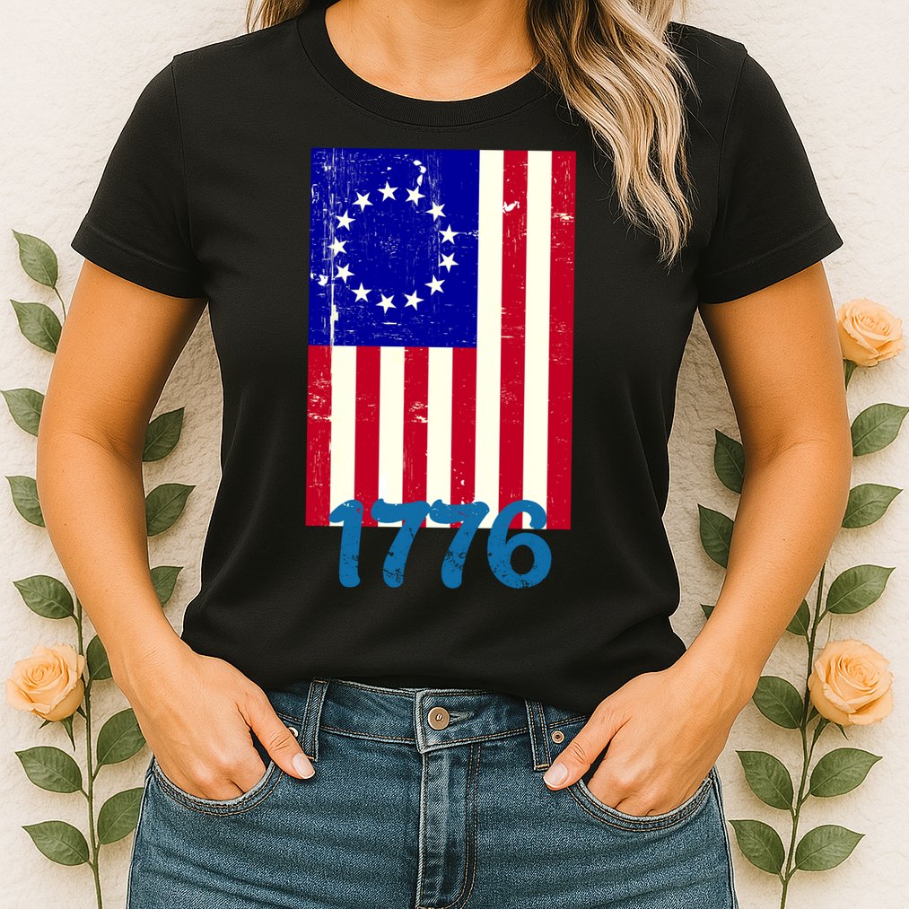 Vintage Betsy Ross American Flag Womens T-Shirt