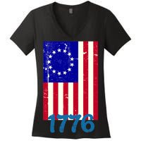 Vintage Betsy Ross American Flag Women's V-Neck T-Shirt