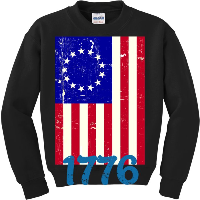 Vintage Betsy Ross American Flag Kids Sweatshirt