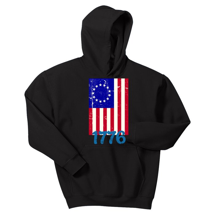 Vintage Betsy Ross American Flag Kids Hoodie