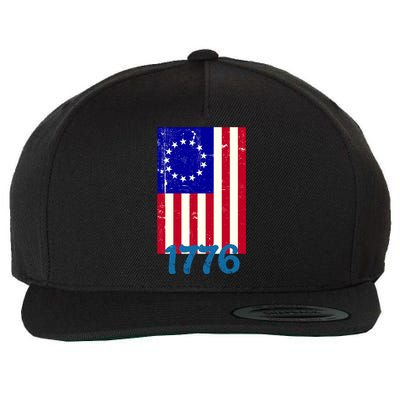 Vintage Betsy Ross American Flag Wool Snapback Cap