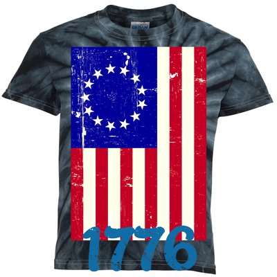 Vintage Betsy Ross American Flag Kids Tie-Dye T-Shirt