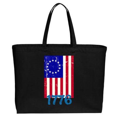 Vintage Betsy Ross American Flag Cotton Canvas Jumbo Tote