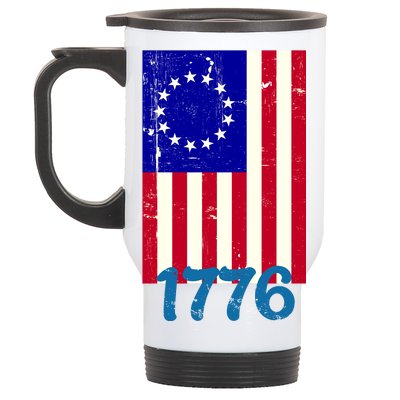 Vintage Betsy Ross American Flag Stainless Steel Travel Mug