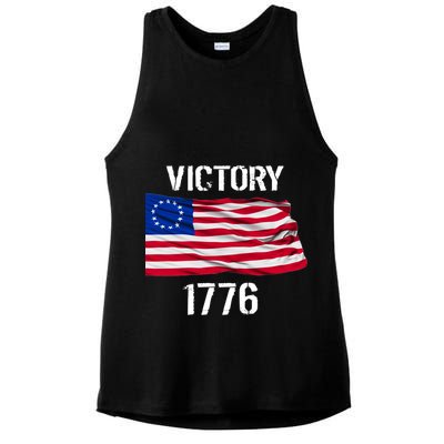 Vintage Betsy Ross American Flag 1776 Ladies PosiCharge Tri-Blend Wicking Tank