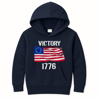 Vintage Betsy Ross American Flag 1776 Kids Hoodie