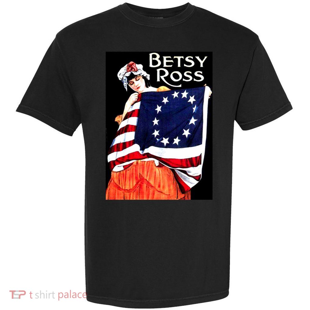 Vintage Betsy Ross American Flag 1776 Art Garment-Dyed Heavyweight T-Shirt