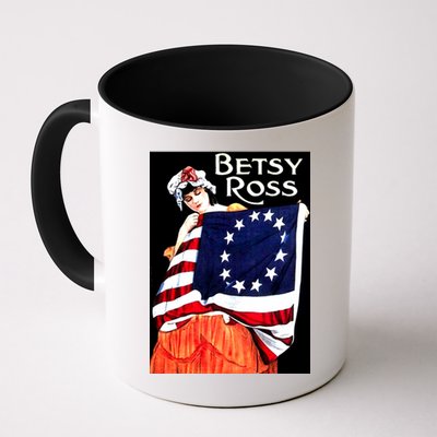 Vintage Betsy Ross American Flag 1776 Art Mug
