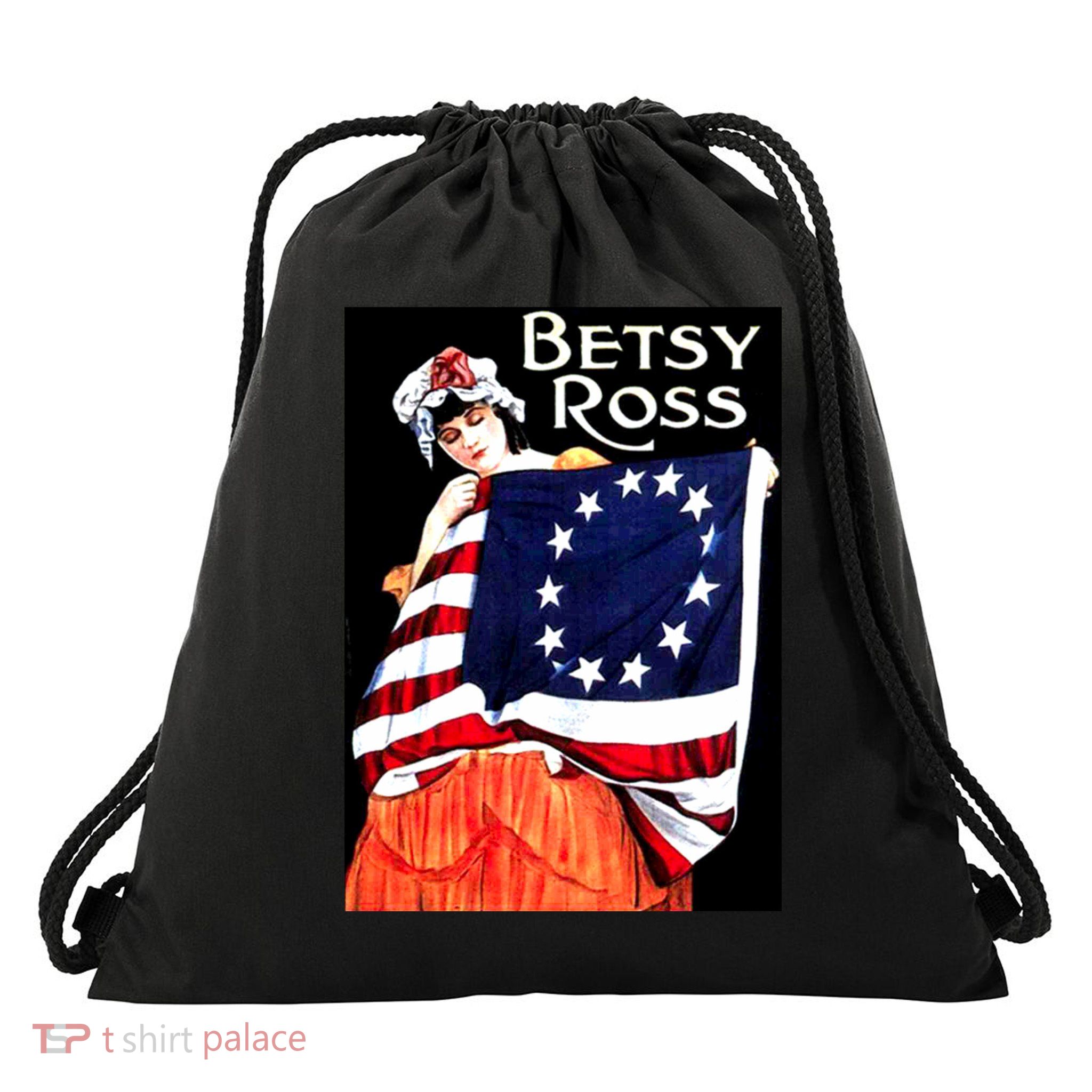 Vintage Betsy Ross American Flag 1776 Art Drawstring Bag
