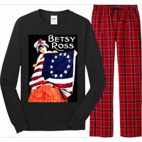 Vintage Betsy Ross American Flag 1776 Art Long Sleeve Pajama Set