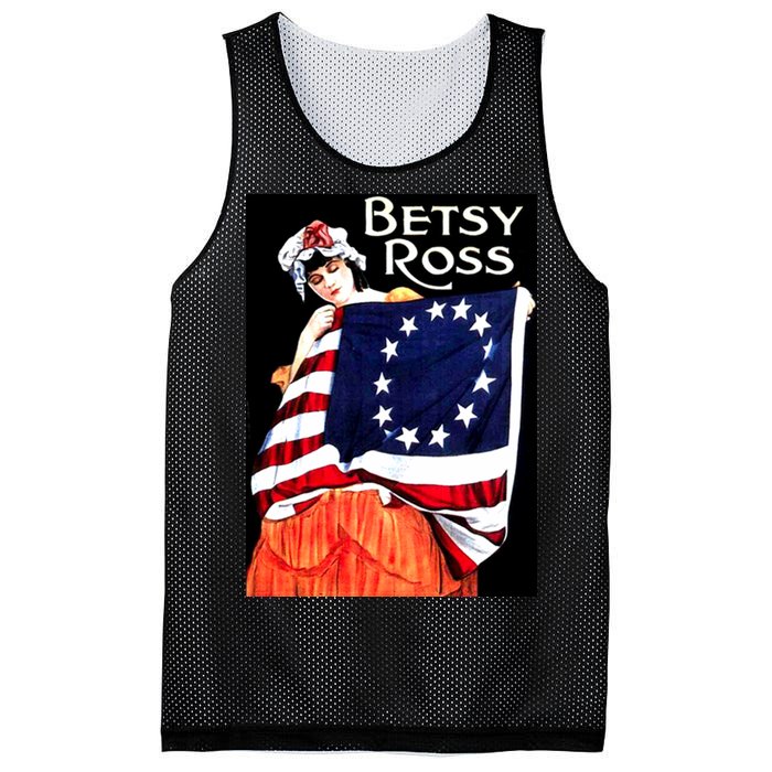 Vintage Betsy Ross American Flag 1776 Art Mesh Reversible Basketball Jersey Tank