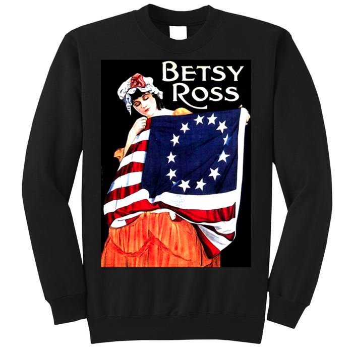 Vintage Betsy Ross American Flag 1776 Art Tall Sweatshirt