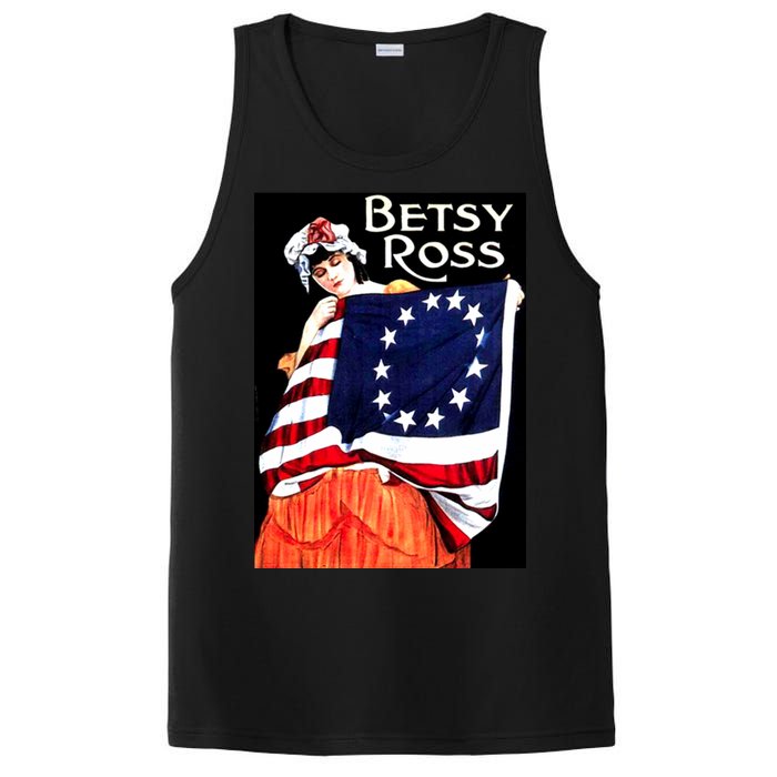 Vintage Betsy Ross American Flag 1776 Art PosiCharge Competitor Tank