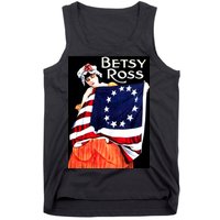 Vintage Betsy Ross American Flag 1776 Art Tank Top