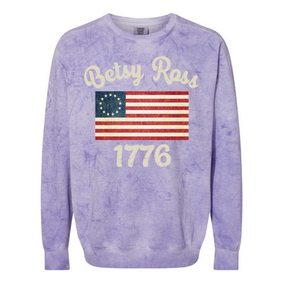 Vintage Betsy Ross Flag 1776 Colorblast Crewneck Sweatshirt