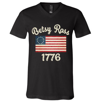 Vintage Betsy Ross Flag 1776 V-Neck T-Shirt