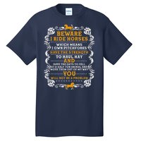 Vintage Beware I Ride Horses Tall T-Shirt