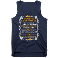 Vintage Beware I Ride Horses Tank Top