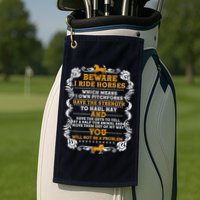 Vintage Beware I Ride Horses Golf Towel