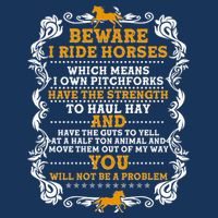 Vintage Beware I Ride Horses Kids T-Shirt