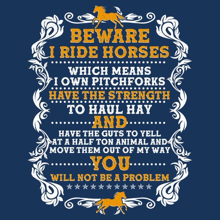 Vintage Beware I Ride Horses Kids T-Shirt
