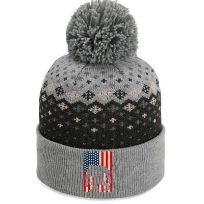 Vintage Bigfoot American Flag The Baniff Cuffed Pom Beanie