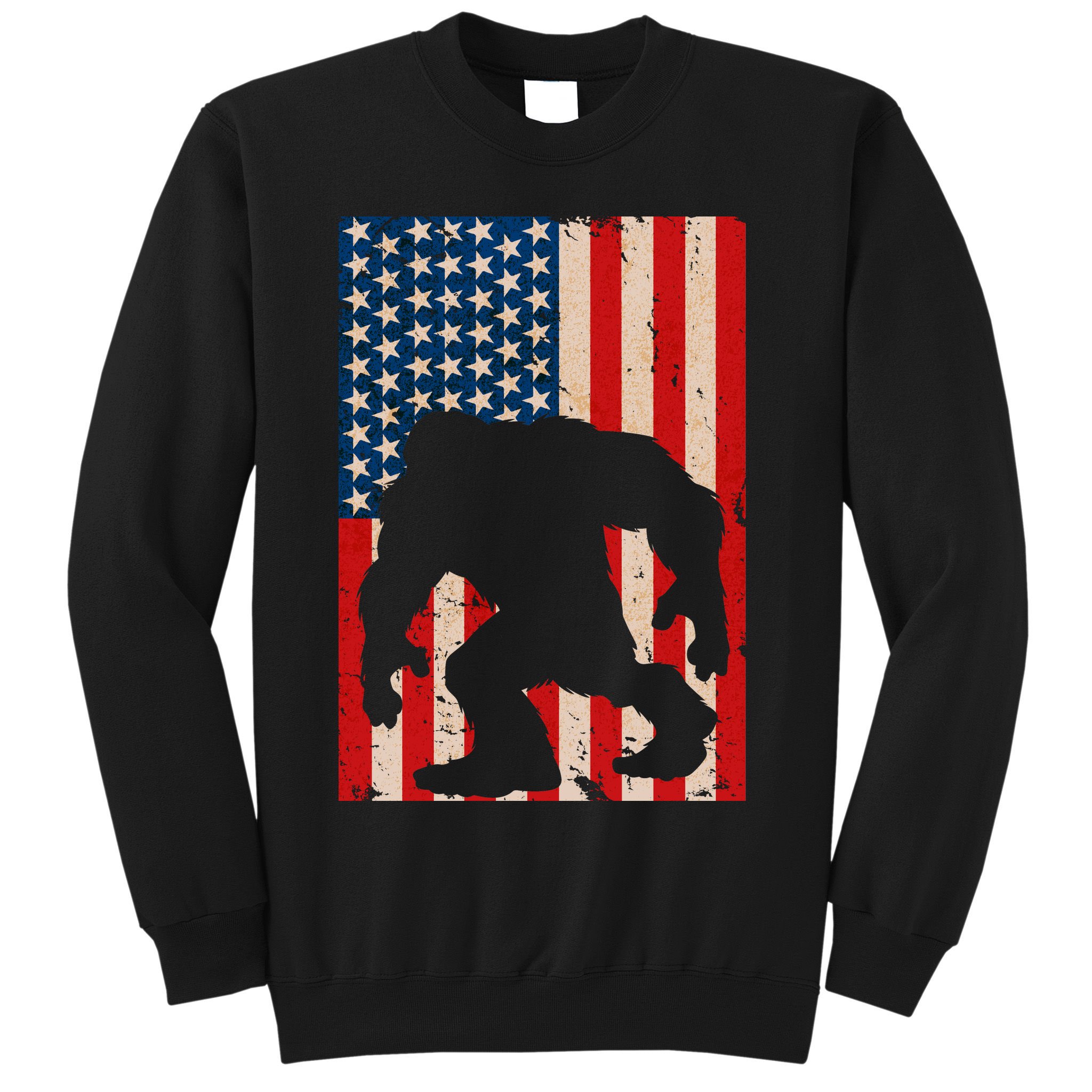 Vintage Bigfoot American Flag Sweatshirt