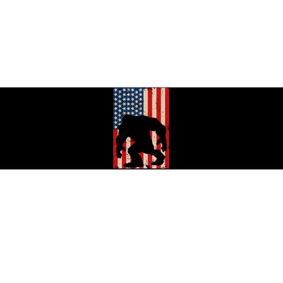 Vintage Bigfoot American Flag Bumper Sticker