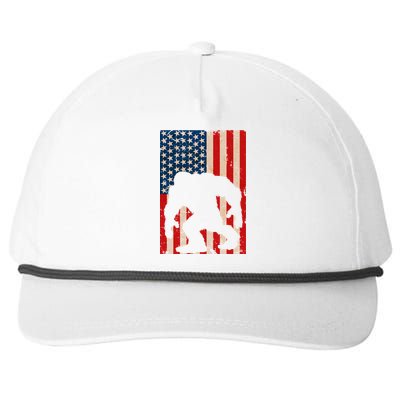 Vintage Bigfoot American Flag Snapback Five-Panel Rope Hat