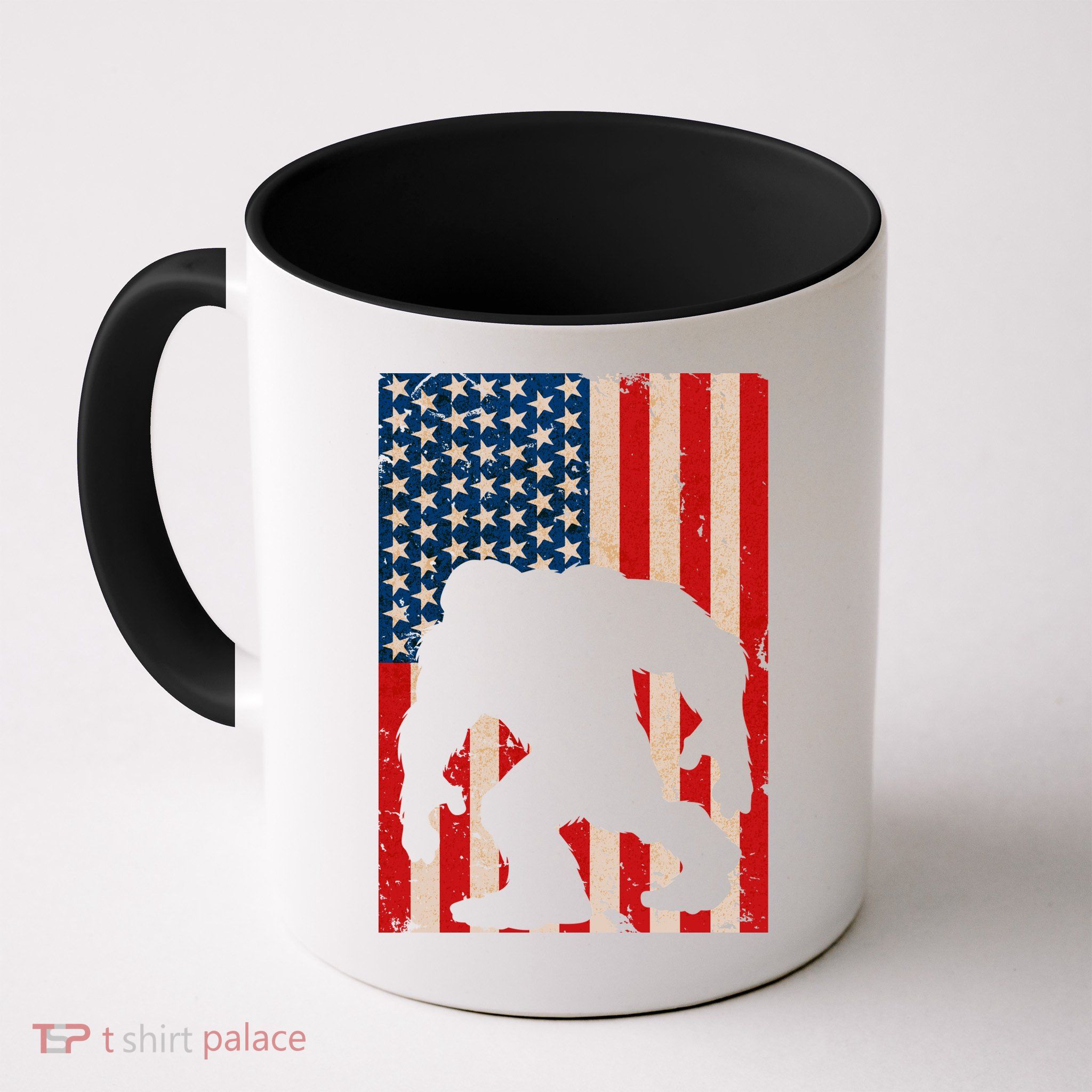 Vintage Bigfoot American Flag Mug