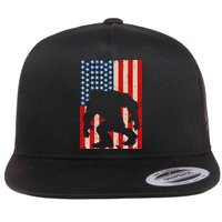 Vintage Bigfoot American Flag Flatbill Hat
