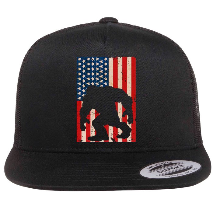 Vintage Bigfoot American Flag Flatbill Hat