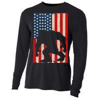 Vintage Bigfoot American Flag Cooling Performance Long Sleeve Crew