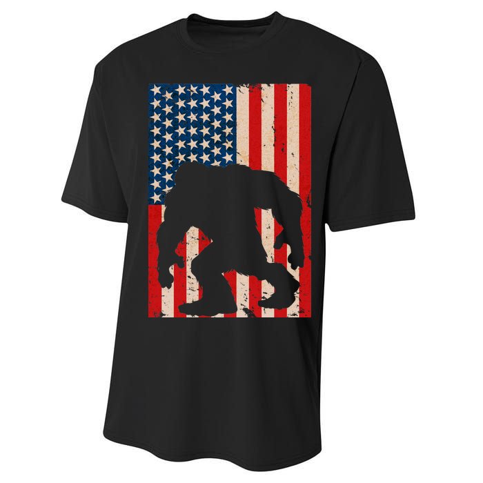 Vintage Bigfoot American Flag Performance Sprint T-Shirt